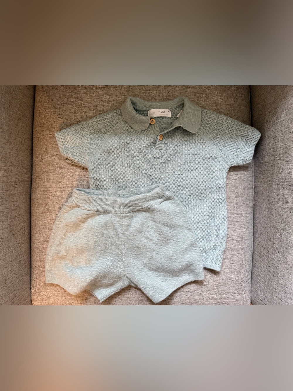 Zara Knit Polo Top and Shorts Set